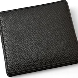 Louis Vuitton-Louis Vuitton Taiga Coin Purse-Black,Grey