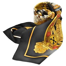 Hermès-Hermes Black Silk Scarf-Black