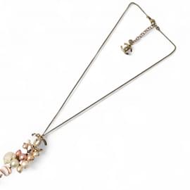 Chanel-Chanel Long Necklace with Pearl Shell Motif-Pink,Golden