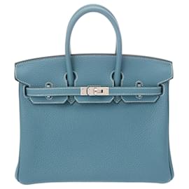 Hermès-Sac à main Hermes Birkin 25 en nouveau bleu jean-Autre