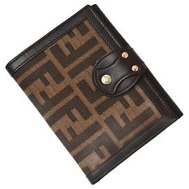 Fendi Bi-Fold Wallet in Brown Canvas Brown