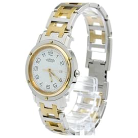 Hermès-Hermes Clipper Gold Plated Steel Quartz Men's Watch-Other