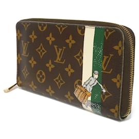 Louis Vuitton-Portefeuille long Zippy Organizer Louis Vuitton-Marron,Vert clair