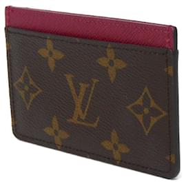 Louis Vuitton-Louis Vuitton Monogram Card Case-Brown,Fuschia