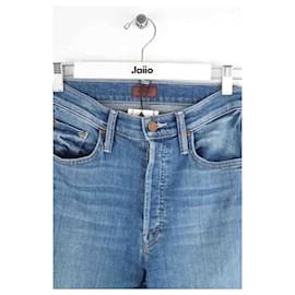 Mother-Cotton slim jeans-Blue