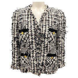 Giacca in tweed Edward Achour bianca / nera Bianco