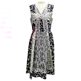 Peter Pilotto-Peter Pilotto Black Multi Printed Sleeveless Silk Midi Dress-Multiple colors