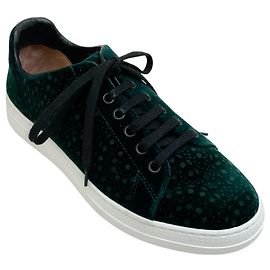 Alaïa Perforierte Samt-Sneaker Alaia Green Grün