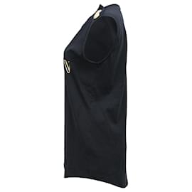 Balmain-Balmain Button Detail Tank Top in Black Cotton-Black