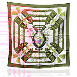 Hermès-Hermes Paris Vintage Brown Silk Scarf Aux Champs 1970 Cathy Latham-Brown