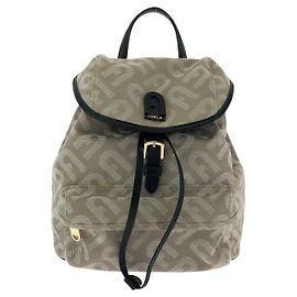 Furla Furla Canvas/Leather Backpack Brown Beige