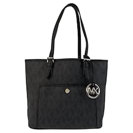 Michael Kors-Michael Kors MK Signature PVC 2way bag-Black