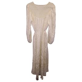 Zimmermann-Zimmermann Lace Maxi Dress in White Viscose-Brown,Beige
