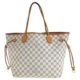 Louis Vuitton-Louis Vuitton Neverfull MM Damier Azur 2way bag-White