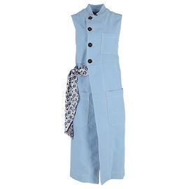 Vestido midi envolvente estampado floral Chloé em algodão azul Azul Azul claro