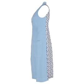Chloé- Chloé Floral Printed Midi Wrap Dress in Blue Cotton-Blue,Light blue