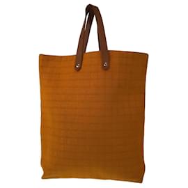 Hermès-Sac fourre-tout en cuir GM Canvas Hermes Amedaba Diago-Orange