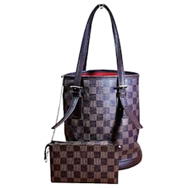 Louis Vuitton-Sac à épaule Marais Damier Louis Vuitton-Marron