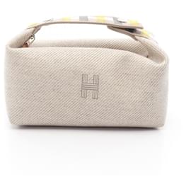Hermès-Sac à main en toile Bride-a-Brac d'Hermès-Marron,Beige