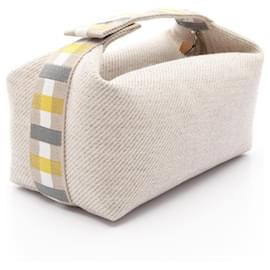 Hermès-Sac à main en toile Bride-a-Brac d'Hermès-Marron,Beige