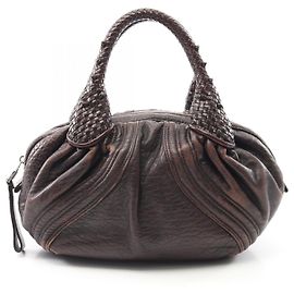 Bolsa de mão em couro Fendi Mini Spy Marrom