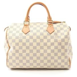 Louis Vuitton-Louis Vuitton Speedy 30 Damier Azur Handbag-White