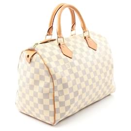 Louis Vuitton-Louis Vuitton Speedy 30 Damier Azur Handbag-White
