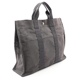Hermès-Hermes Herline MM Nylon Tote Bag-Grey