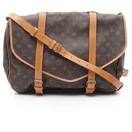 Louis Vuitton-Sac à épaule Saumur 43 Monogram Louis Vuitton-Marron