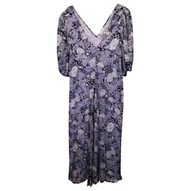 Ganni-Ganni Heather Dress in Floral Print Viscose-Other,Python print