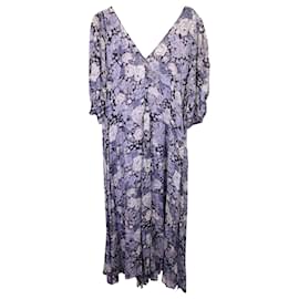Ganni-Ganni Heather Dress in Floral Print Viscose-Other,Python print