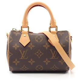 Louis Vuitton-Louis Vuitton Nano Speedy Monogram Handbag-Metallic,Bronze