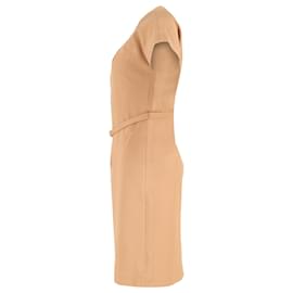 Diane Von Furstenberg- Diane Von Furstenberg Belted Midi Dress in Brown Polyamide-Brown,Red