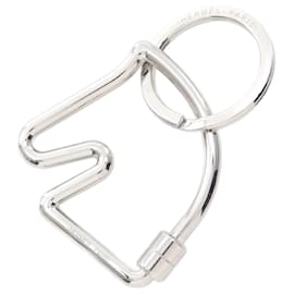 Hermès-Porte-clés en métal Hermes Cheval-Argenté,Métallisé