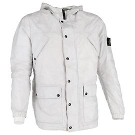 Veste parka à capuche Stone Island avec poches en polyamide blanc Blanc Écru