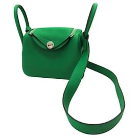 Hermès-Sac à épaule Hermes Lindy Mini Taurillon Clemence-Vert