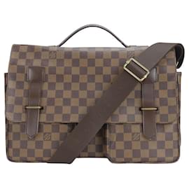 Louis Vuitton-Sac à épaule 2 en 1 Damier Ébène Broadway de Louis Vuitton-Marron