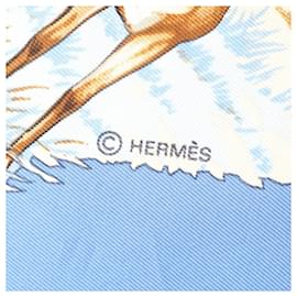 Hermès-Foulard en soie Hermès Carre 90 TANZANIE-Bleu