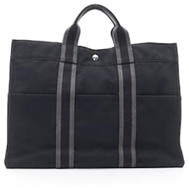 Hermès-Sac tote en toile Herline d'Hermès-Noir