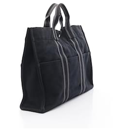 Hermès-Sac tote en toile Herline d'Hermès-Noir