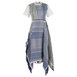 JW Anderson Vestido de pañuelo a rayas de algodón multicolor de J.W. Anderson con mangas cortas Multicolor