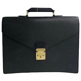 Louis Vuitton-Sac d'affaires Serviette Ambassadeur en cuir Epi Louis Vuitton-Noir