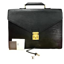 Louis Vuitton-Sac d'affaires Serviette Ambassadeur Epi Louis Vuitton-Noir
