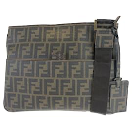 Fendi-Sac à épaule en PVC Zucca de Fendi-Métallisé,Bronze