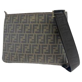 Fendi-Sac à épaule en PVC Zucca de Fendi-Métallisé,Bronze