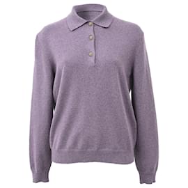 Loro Piana-Loro Piana Classic Polo Shirt  in Purple Cashmere-Purple