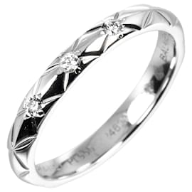 Chanel-Chanel Matelasse Pt950 Platinum Diamond Ring-Silvery,Metallic