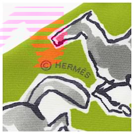 Hermès-Hermès CHEVAUX EN LIBERTÉ Écharpe en soie-Orange