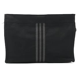 Hermès-Hermes Fourre Tout Canvas Clutch Bag-Black