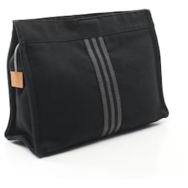 Hermès-Hermes Fourre Tout Canvas Clutch Bag-Black